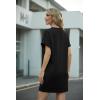 imageGRECERELLE Womens Casual TShirt Dress with Pockets Short Sleeve Shift Dresses WrinkleResistant Above Knee LengthAblack