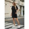 imageGRECERELLE Womens Casual TShirt Dress with Pockets Short Sleeve Shift Dresses WrinkleResistant Above Knee LengthAblack