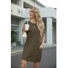 imageGRECERELLE Womens Casual TShirt Dress with Pockets Short Sleeve Shift Dresses WrinkleResistant Above Knee LengthArmy Green