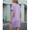 imageGRECERELLE Womens Casual TShirt Dress with Pockets Short Sleeve Shift Dresses WrinkleResistant Above Knee LengthAura Indigo