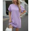 imageGRECERELLE Womens Casual TShirt Dress with Pockets Short Sleeve Shift Dresses WrinkleResistant Above Knee LengthAura Indigo
