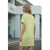 imageGRECERELLE Womens Casual TShirt Dress with Pockets Short Sleeve Shift Dresses WrinkleResistant Above Knee LengthAvocado Green