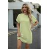 imageGRECERELLE Womens Casual TShirt Dress with Pockets Short Sleeve Shift Dresses WrinkleResistant Above Knee LengthAvocado Green