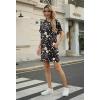 imageGRECERELLE Womens Casual TShirt Dress with Pockets Short Sleeve Shift Dresses WrinkleResistant Above Knee LengthBlack Ink Lotus