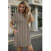 imageGRECERELLE Womens Casual TShirt Dress with Pockets Short Sleeve Shift Dresses WrinkleResistant Above Knee LengthBlack Khaki Heart