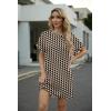 imageGRECERELLE Womens Casual TShirt Dress with Pockets Short Sleeve Shift Dresses WrinkleResistant Above Knee LengthBlack Khaki Heart