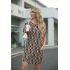 imageGRECERELLE Womens Casual TShirt Dress with Pockets Short Sleeve Shift Dresses WrinkleResistant Above Knee LengthBlack Khaki Heart