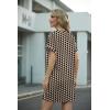 imageGRECERELLE Womens Casual TShirt Dress with Pockets Short Sleeve Shift Dresses WrinkleResistant Above Knee LengthBlack Khaki Heart
