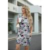 imageGRECERELLE Womens Casual TShirt Dress with Pockets Short Sleeve Shift Dresses WrinkleResistant Above Knee LengthBlue Pink Paisley