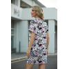 imageGRECERELLE Womens Casual TShirt Dress with Pockets Short Sleeve Shift Dresses WrinkleResistant Above Knee LengthBlue Pink Paisley