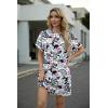 imageGRECERELLE Womens Casual TShirt Dress with Pockets Short Sleeve Shift Dresses WrinkleResistant Above Knee LengthBlue Pink Paisley