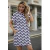 imageGRECERELLE Womens Casual TShirt Dress with Pockets Short Sleeve Shift Dresses WrinkleResistant Above Knee LengthBlue White Wave