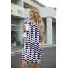 imageGRECERELLE Womens Casual TShirt Dress with Pockets Short Sleeve Shift Dresses WrinkleResistant Above Knee LengthBlue White Wave