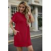 imageGRECERELLE Womens Casual TShirt Dress with Pockets Short Sleeve Shift Dresses WrinkleResistant Above Knee LengthBurgundy