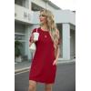 imageGRECERELLE Womens Casual TShirt Dress with Pockets Short Sleeve Shift Dresses WrinkleResistant Above Knee LengthBurgundy