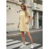 imageGRECERELLE Womens Casual TShirt Dress with Pockets Short Sleeve Shift Dresses WrinkleResistant Above Knee LengthButter Yellow
