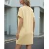 imageGRECERELLE Womens Casual TShirt Dress with Pockets Short Sleeve Shift Dresses WrinkleResistant Above Knee LengthButter Yellow