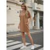 imageGRECERELLE Womens Casual TShirt Dress with Pockets Short Sleeve Shift Dresses WrinkleResistant Above Knee LengthCamel