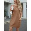 imageGRECERELLE Womens Casual TShirt Dress with Pockets Short Sleeve Shift Dresses WrinkleResistant Above Knee LengthCamel