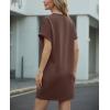 imageGRECERELLE Womens Casual TShirt Dress with Pockets Short Sleeve Shift Dresses WrinkleResistant Above Knee LengthDark Coffee