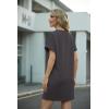 imageGRECERELLE Womens Casual TShirt Dress with Pockets Short Sleeve Shift Dresses WrinkleResistant Above Knee LengthDark Gray