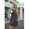 imageGRECERELLE Womens Casual TShirt Dress with Pockets Short Sleeve Shift Dresses WrinkleResistant Above Knee LengthDark Gray
