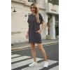 imageGRECERELLE Womens Casual TShirt Dress with Pockets Short Sleeve Shift Dresses WrinkleResistant Above Knee LengthDark Gray
