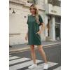 imageGRECERELLE Womens Casual TShirt Dress with Pockets Short Sleeve Shift Dresses WrinkleResistant Above Knee LengthDark Green