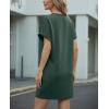 imageGRECERELLE Womens Casual TShirt Dress with Pockets Short Sleeve Shift Dresses WrinkleResistant Above Knee LengthDark Green