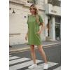 imageGRECERELLE Womens Casual TShirt Dress with Pockets Short Sleeve Shift Dresses WrinkleResistant Above Knee LengthDill Green