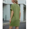 imageGRECERELLE Womens Casual TShirt Dress with Pockets Short Sleeve Shift Dresses WrinkleResistant Above Knee LengthDill Green