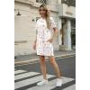 imageGRECERELLE Womens Casual TShirt Dress with Pockets Short Sleeve Shift Dresses WrinkleResistant Above Knee LengthDreamy Garden