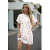 imageGRECERELLE Womens Casual TShirt Dress with Pockets Short Sleeve Shift Dresses WrinkleResistant Above Knee LengthDreamy Garden