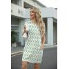 imageGRECERELLE Womens Casual TShirt Dress with Pockets Short Sleeve Shift Dresses WrinkleResistant Above Knee LengthGreen Arrowhead