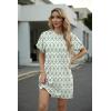 imageGRECERELLE Womens Casual TShirt Dress with Pockets Short Sleeve Shift Dresses WrinkleResistant Above Knee LengthGreen Arrowhead