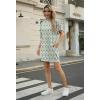 imageGRECERELLE Womens Casual TShirt Dress with Pockets Short Sleeve Shift Dresses WrinkleResistant Above Knee LengthGreen Arrowhead