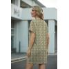 imageGRECERELLE Womens Casual TShirt Dress with Pockets Short Sleeve Shift Dresses WrinkleResistant Above Knee LengthGreen White Maze