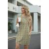 imageGRECERELLE Womens Casual TShirt Dress with Pockets Short Sleeve Shift Dresses WrinkleResistant Above Knee LengthGreen White Maze