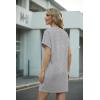 imageGRECERELLE Womens Casual TShirt Dress with Pockets Short Sleeve Shift Dresses WrinkleResistant Above Knee LengthHeather Grey