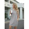 imageGRECERELLE Womens Casual TShirt Dress with Pockets Short Sleeve Shift Dresses WrinkleResistant Above Knee LengthHeather Grey