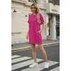 imageGRECERELLE Womens Casual TShirt Dress with Pockets Short Sleeve Shift Dresses WrinkleResistant Above Knee LengthHot Pink