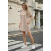 imageGRECERELLE Womens Casual TShirt Dress with Pockets Short Sleeve Shift Dresses WrinkleResistant Above Knee LengthKhaki