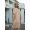 imageGRECERELLE Womens Casual TShirt Dress with Pockets Short Sleeve Shift Dresses WrinkleResistant Above Knee LengthKhaki