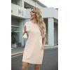 imageGRECERELLE Womens Casual TShirt Dress with Pockets Short Sleeve Shift Dresses WrinkleResistant Above Knee LengthLight Apricot