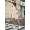 imageGRECERELLE Womens Casual TShirt Dress with Pockets Short Sleeve Shift Dresses WrinkleResistant Above Knee LengthLight Apricot