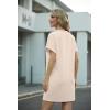imageGRECERELLE Womens Casual TShirt Dress with Pockets Short Sleeve Shift Dresses WrinkleResistant Above Knee LengthLight Apricot