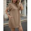 imageGRECERELLE Womens Casual TShirt Dress with Pockets Short Sleeve Shift Dresses WrinkleResistant Above Knee LengthLight Coffee