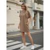 imageGRECERELLE Womens Casual TShirt Dress with Pockets Short Sleeve Shift Dresses WrinkleResistant Above Knee LengthLight Coffee