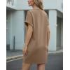imageGRECERELLE Womens Casual TShirt Dress with Pockets Short Sleeve Shift Dresses WrinkleResistant Above Knee LengthLight Coffee