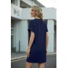 imageGRECERELLE Womens Casual TShirt Dress with Pockets Short Sleeve Shift Dresses WrinkleResistant Above Knee LengthNavy Blue